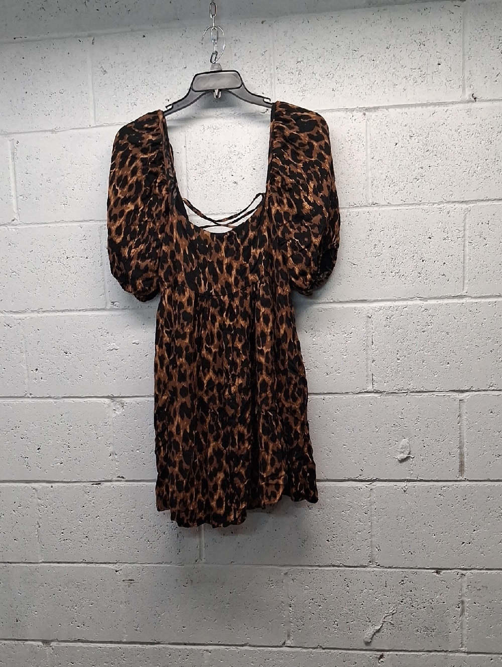 NWOT By Together Leopard Print Puff Sleeve Women’s Top/Dress - Brown & Black
